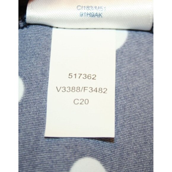 Lands' End Navy Polka Dot Long Sleeve Swim Dress Cover-Up Medium Modest Swimwear - Picture 6 of 9